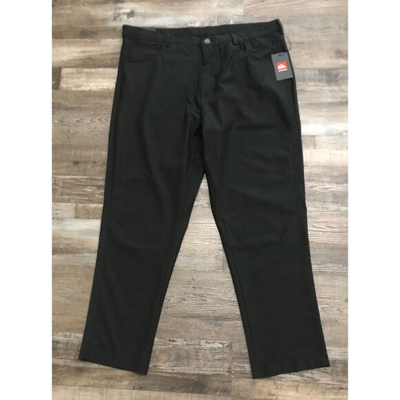 Quicksilver Mens 38x30 Black Slim Fit Casual Tech Pants New with $78 Tags - Picture 1 of 5